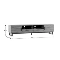 Freddie Extra Wide TV Unit For TVs Up To 70", Rustic Wood Effect 17 Freddie Extra Wide TV Unit For TVs Up To 70", Rustic Wood Effect -Habitat Store 30889704 alt09