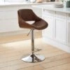 Trento Adjustable Height Bar Stool, Faux Leather -Habitat Store 30889917