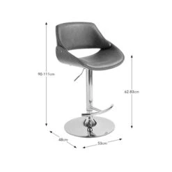 Trento Adjustable Height Bar Stool, Faux Leather -Habitat Store 30889917 alt09