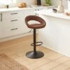 Knox Adjustable Height Swivel Bar Stool, Faux Leather -Habitat Store 30890164