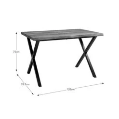 Ezra 4 Seater Rectangular Compact Dining Table, 120cm -Habitat Store 30890246 alt09