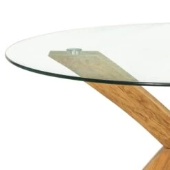 Xavi 4 Seater Round Dining Table, Glass And Oak -Habitat Store 30890541 alt03