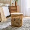Faux Rattan Storage Basket With Lid -Habitat Store 30890655