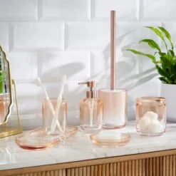 Ombre Apricot Glass Toothbrush Holder -Habitat Store 30890980 alt09