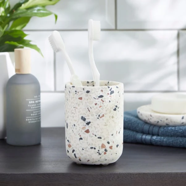 Terrazzo Natural Toothbrush Holder 3 Terrazzo Natural Toothbrush Holder
