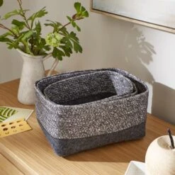 Set Of 3 Monochrome Industrial Baskets -Habitat Store 30891246 alt02