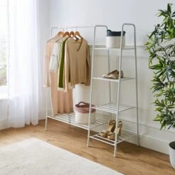 Multifunctional Metal Clothes Rail With Shelves -Habitat Store 30891260