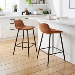Jayden Counter Height Bar Stool, Faux Leather -Habitat Store 30891311