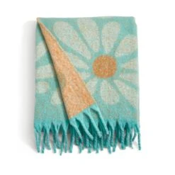 Retro Flower Mohair Throw 130cm X 180cm -Habitat Store 30891367 alt04