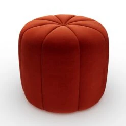 Pumpkin Velvet Footstool -Habitat Store 30891422 alt04