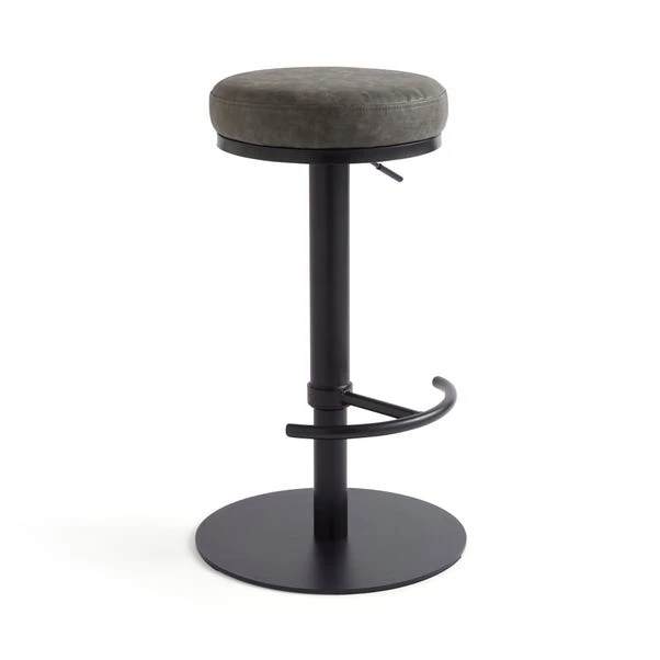Jesper Adjustable Height Bar Stool, Charcoal Faux Leather 7 Jesper Adjustable Height Bar Stool, Charcoal Faux Leather - Image 5