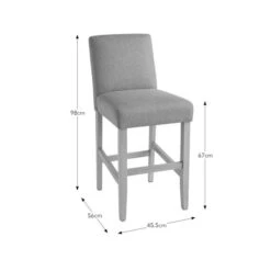Oakley Counter Height Bar Stool, Grey Fabric -Habitat Store 30891495 alt09