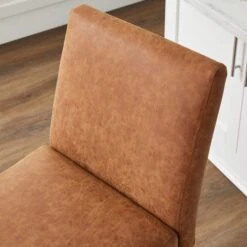 Oakley Counter Height Bar Stool, Tan Faux Leather -Habitat Store 30891497 alt03