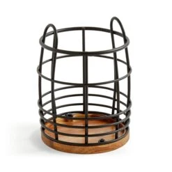 Acacia Black Utensil Pot -Habitat Store 30891733 alt02