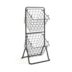 Black Wire 2 Tier Free Standing Baskets -Habitat Store 30891736 alt02