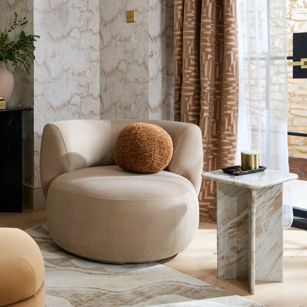 Lozenge Velvet Swivel Occasional Chair 3 Lozenge Velvet Swivel Occasional Chair