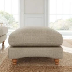 Martha Slub Faux Linen Footstool -Habitat Store 30892899 alt02
