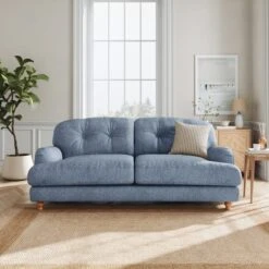 Martha Faux Linen 3 Seater Sofa -Habitat Store 30892912
