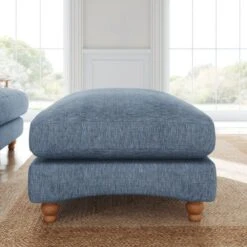 Martha Slub Faux Linen Footstool -Habitat Store 30892917 alt02