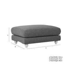 Martha Slub Faux Linen Footstool -Habitat Store 30892933 alt09