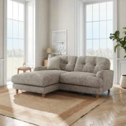 Martha Chunky Chenille Corner Chaise Sofa -Habitat Store 30892979