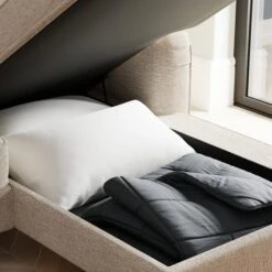 Beatrice Textured Weave Corner Storage Sofa Bed -Habitat Store 30893237 alt02