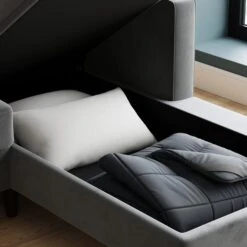 Zoe 4 Seater Corner Double Sofa Bed, Velvet -Habitat Store 30893242 alt02