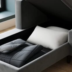 Zoe 4 Seater Corner Double Sofa Bed, Velvet -Habitat Store 30893243 alt02