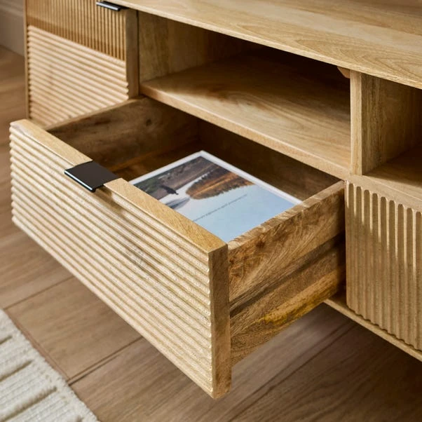 Spencer Extra Wide TV Unit For TVs Up To 80", Mango Wood 6 Spencer Extra Wide TV Unit For TVs Up To 80", Mango Wood - Image 4