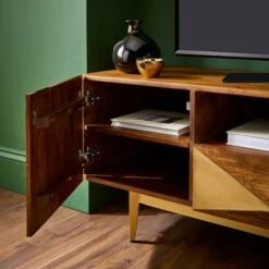 Zadie Extra Wide TV Unit For TVs Up To 80", Mango Wood -Habitat Store 30893738 alt03