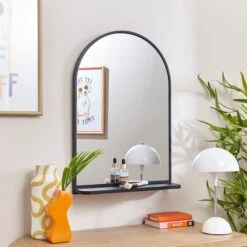 Arched Wall Mirror With Shelf -Habitat Store 30893754
