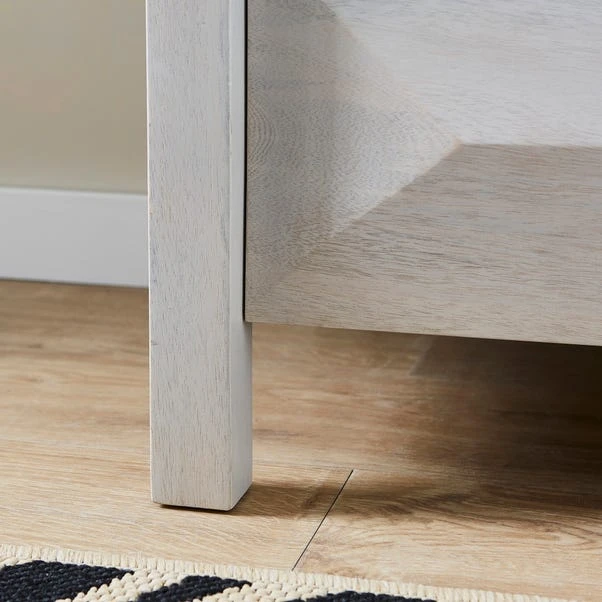 Watkins 2 Drawer Grey Wash Bedside Table, Mango Wood 7 Watkins 2 Drawer Grey Wash Bedside Table, Mango Wood - Image 5