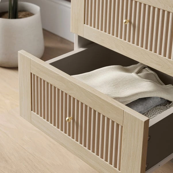 Maeva 2 Drawer Bedside Table, Light Oak Effect 5 Maeva 2 Drawer Bedside Table, Light Oak Effect - Image 3