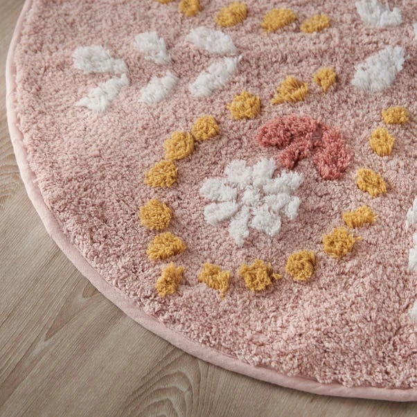 Global Pink Carved Circle Bath Mat 4 Global Pink Carved Circle Bath Mat - Image 2