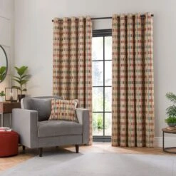 Pelosa Cut Velvet Eyelet Curtains -Habitat Store 30896922 alt01