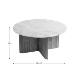 Arya Round Coffee Table, Mango Wood And Real Marble 11 Arya Round Coffee Table, Mango Wood And Real Marble -Habitat Store 30897628 alt09