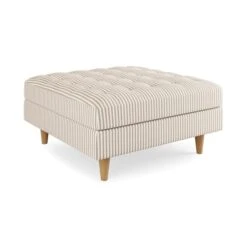 Zoe Pinstripe Fabric Square Storage Footstool -Habitat Store 30897767 alt05