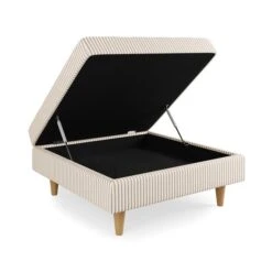 Zoe Pinstripe Fabric Square Storage Footstool -Habitat Store 30897767 alt06