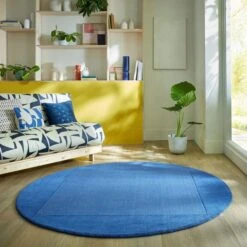 Boston Wool Border Round Rug -Habitat Store 30897791