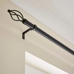 Caged Ball Fixed Metal Eyelet Curtain Pole -Habitat Store 30897827