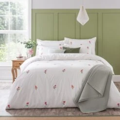 Rosetta Floral Embroidery Duvet Cover & Pillowcase Set -Habitat Store 30897887
