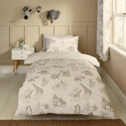 Sketched Animal Duvet Cover And Pillowcase Set 26 Sketched Animal Duvet Cover And Pillowcase Set -Habitat Store 30898074
