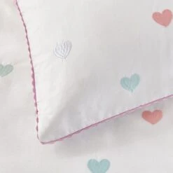 Embroidered Hearts Single Duvet Cover And Pillowcase Set 11 Embroidered Hearts Single Duvet Cover And Pillowcase Set -Habitat Store 30898199 alt04