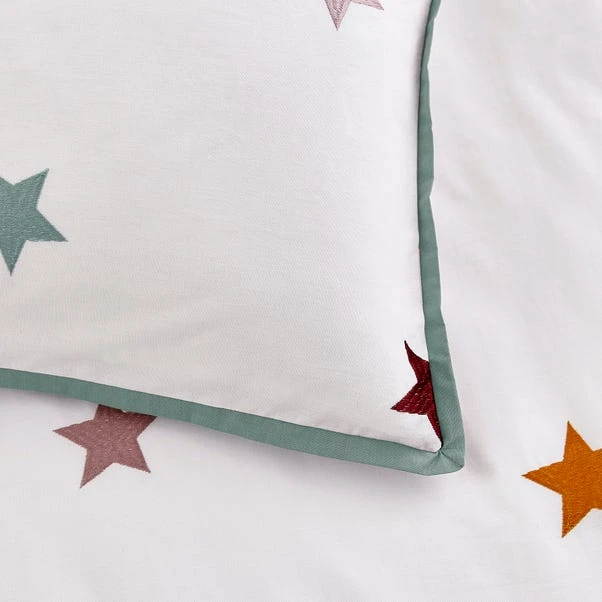 Embroidered Stars Single Duvet Cover And Pillowcase Set 7 Embroidered Stars Single Duvet Cover And Pillowcase Set - Image 5