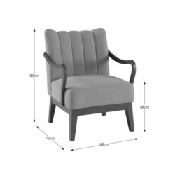 Delilah Velvet Scallop Armchair -Habitat Store 30899390 alt09