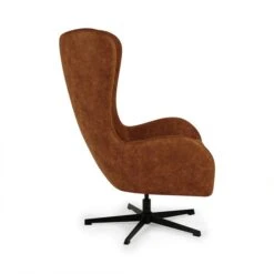 Kuvert Faux Leather Swivel Chair, Tan 13 Kuvert Faux Leather Swivel Chair, Tan -Habitat Store 30899583 alt03