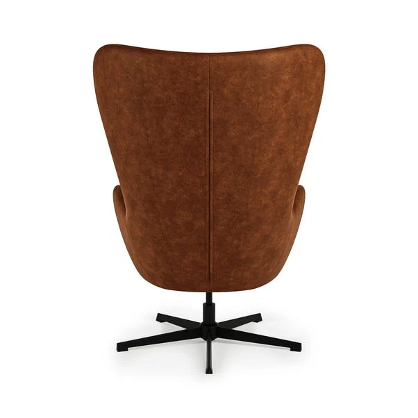 Kuvert Faux Leather Swivel Chair, Tan 7 Kuvert Faux Leather Swivel Chair, Tan - Image 5