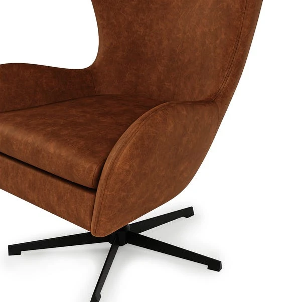 Kuvert Faux Leather Swivel Chair, Tan 9 Kuvert Faux Leather Swivel Chair, Tan - Image 7
