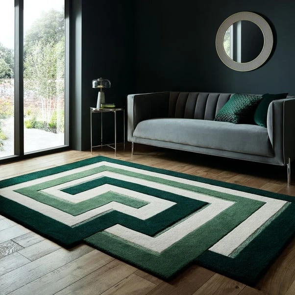 Maze Illusion Wool Rug 3 Maze Illusion Wool Rug