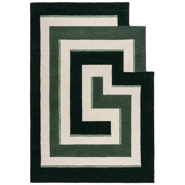 Maze Illusion Wool Rug 7 Maze Illusion Wool Rug - Image 5